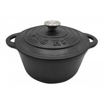 ketaus juodas - King Hoff Ketaus puodas su dangčiu, 4 l, Ø24 cm, Juodas (Black), KH-1476 - 1 nuotrauka
