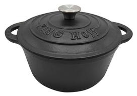 ketaus juodas - King Hoff Ketaus puodas su dangčiu, 4 l, Ø24 cm, Juodas (Black), KH-1476 - 2 nuotrauka