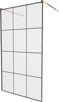 Dušo sienelė Mexen Kioto Walk-In, 100 cm x 200 cm, juoda/rausvo aukso