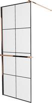 Dušo sienelė Mexen Kioto  Walk-In, 70 cm x 200 cm, juoda/rausvo aukso