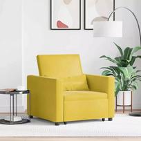 istraukiama sofa lova - Fotelis HOMCOM 3-in-1 Viengulis Sofos Lovos Transformuojama Geltona (Yellow) - 2 nuotrauka