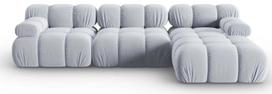 Kampinė sofa Micadoni Home Bellis, žydra (Light Blue), dešininė, 285 x 122 cm