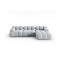 0.4 cm blue - Kampinė sofa Micadoni Home Bellis, žydra (Light Blue), dešininė, 285 x 122 cm - 2 nuotrauka