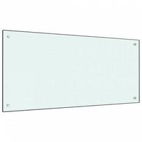 vidaXL Virtuvės sienelė, balta (White) 100x50cm, grūdintas stiklas