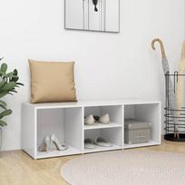 prieskambario baldai - vidaXL Spintelė batams-suoliukas, balta (White) - 2 nuotrauka