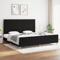 love be galvugalio - vidaXL Lovos rėmas su galvūgaliu, 200x200 cm, juodas (Black) - 2 nuotrauka