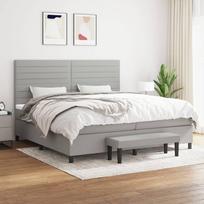 vidaXL Lova su spyruoklėmis ir čiužiniu, 200x200 cm, pilka (Grey)