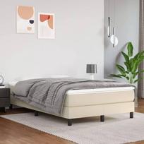 lovos remas, 120x200 cm - vidaXL Lovos rėmas, 120x200 cm, kreminis (Cream), dirbtinė oda - 1 nuotrauka
