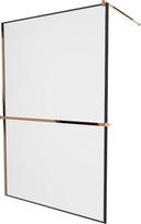 Dušo sienelė Mexen Kioto+ Walk-In Black Frame, 80 cm x 200 cm, juoda/rausvo aukso
