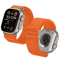 apple ultra watch apyranke - Tech-Protect Nylon Slip Apple Watch 6/7/8/9/10/SE/Ultra 1/2 (44/45/46/49 mm) Oranžinis (Orange) - 3 nuotrauka