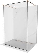 Dušo sienelė Mexen Kioto Walk-In Black Border, 130 cm x 200 cm, juoda/rausvo aukso