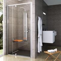 grudinto stiklo durys - Dušo durys Ravak Pivot PDOP2-110, 110 cm x 190 cm, aliuminio/skaidri - 1 nuotrauka