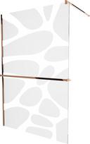Dušo sienelė Mexen Kioto  Walk-In, 100 cm x 200 cm, balta/rausvo aukso