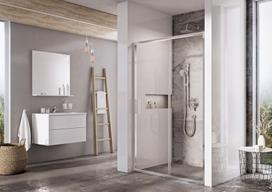 Dušo durys Ravak Blix Slim BLSDP2-100, 100 cm x 195 cm, aliuminio/skaidri