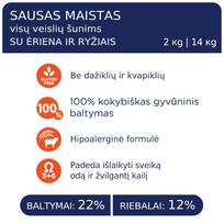 suaugusiesiems, - CLUB 4 PAWS Premium Adult Lamb & Rice 14 kg - 2 nuotrauka