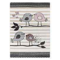 Kilimas vidaus Hakano Tinies Birds, balta/kreminė/pilka, 170 cm x 120 cm