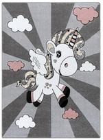 Kilimas vidaus Hakano Tinies Unicorn, balta/pilka/rožinė, 220 cm x 160 cm