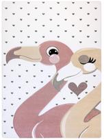Kilimas vidaus Hakano Tinies Flamingos, kreminė/rožinė, 150 cm x 80 cm