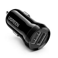 usb 2.4 a - Automobilinis įkroviklis Ugreen 2 non-slip tabs, 2 x USB, juoda - 1 nuotrauka
