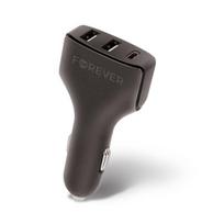 Automobilinis įkroviklis Forever CC-05, USB Type-C/2 x USB, juoda