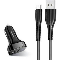 Automobilinis įkroviklis Usams NTU35MC13TZ, 2 x USB, 100 cm, juoda, 10.5 W