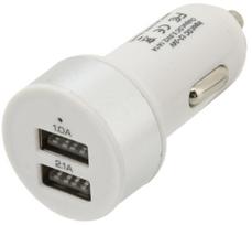 Automobilinis įkroviklis Compass, USB, 6.1 cm, balta, 15.5 W