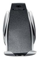 Automobilinis telefono laikiklis - įkroviklis RoGer S5, USB Type C, juoda/chromo, 10 W
