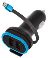 Automobilinis įkroviklis Forever CC-02 Dual USB   Micro-USB cable, 2 x USB, juoda, 15 W