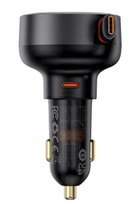 usb type c laidas - Automobilinis įkroviklis Baseus, USB Type C, juoda, 60 W - 1 nuotrauka