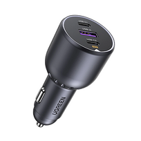 ugreen usb c - Automobilinis įkroviklis Ugreen EC705, USB Type C/USB Type A, juoda, 130 W - 1 nuotrauka