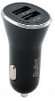 Automobilinis įkroviklis Bullet, 2 x USB, juoda, 24 W