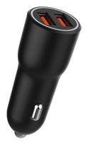 ikrovikliai type 2 - Automobilinis įkroviklis Gembird A2QC36, 2 x USB 3.0 Type A, juoda, 36 W - 1 nuotrauka