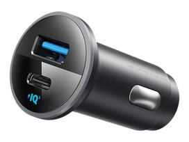 Automobilinis įkroviklis Anker A2735G11, USB Type C/USB Type A, 5.6 cm, juoda, 30 W