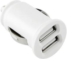 usb micro usb 1m - Automobilinis įkroviklis Toti, 2 x USB, balta - 1 nuotrauka