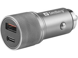 samsung ikroviklis - Automobilinio įkroviklio rinkinys Samsung 441-50 Car Charger, USB Type C/QC 3.0, pilka - 1 nuotrauka