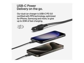 lighter - Automobilinis įkroviklis Belkin BoostCharge, USB Type C/1 x USB, juoda, 42 W - 2 nuotrauka