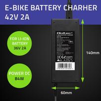 battery charger - Qoltec 50760 Įkroviklis e-dviračiams 36V ,  42V ,  2A Juodas (Black) - 8 nuotrauka