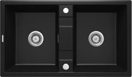 plautuve 86 x 50 - Deante Eridan ZQE N203, granitas, Juodas (Black) - 1 nuotrauka