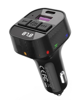 juodas - XO FM siųstuvas BCC17 Bluetooth MP3 automobilinis įkroviklis 30W juodas (Black) - 1 nuotrauka