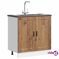 Porto Kitchen Bottom Cabinet, Sena mediena (Old Wood), 80x46x81.5 cm