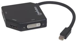 adapteris dvi to hdmi - Manhattan 207720 Mini DisplayPort to HDMI/DVI/VGA Adapteris Juodas (Black) - 1 nuotrauka