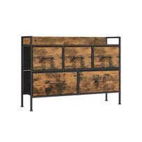 audine black - Komoda Songmics su 5 stalčiais, vintage ruda-rožinė juoda (Vintage Brown-Pink Black) - 2 nuotrauka