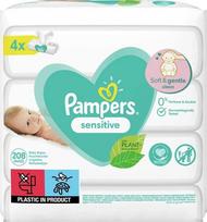 Pampers Sensitive drėgnos servetėlės kūdikiams, 4 x 52 vnt.