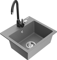Virtuvinė plautuvė Mexen Milo 6505-71-670200-70, granitas, 43.5 cm x 41 cm x 17.1 cm