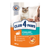 konservai sterilizuotoms katems - Club 4 Paws Premium konservai su triušiena drebučiuose sterilizuotoms katėms, 80 g - 2 nuotrauka