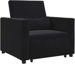 istraukiama sofa lova - Fotelis vidaXL 3-in-1 Vienvietis Sofa-lova, Juodas (Black) - 1 nuotrauka
