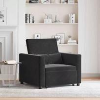 istraukiama sofa lova - Fotelis vidaXL 3-in-1 Vienvietis Sofa-lova, Juodas (Black) - 2 nuotrauka