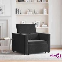 istraukiama sofa lova - Fotelis vidaXL 3-in-1 Vienvietis Sofa-lova, Juodas (Black) - 3 nuotrauka