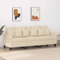 vidaXL Trivietė sofa, kreminė (Cream), 180 cm