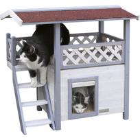 Dibea CH10811 namelis katėms "Lodge", pilkai baltas (Grey/White), 77x50x73 cm